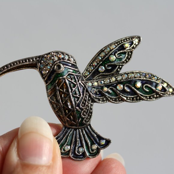 Beautiful Ornate Hummingbird Brooch Pin Enamel Multicoloured Summer jewe… - Picture 2 of 4